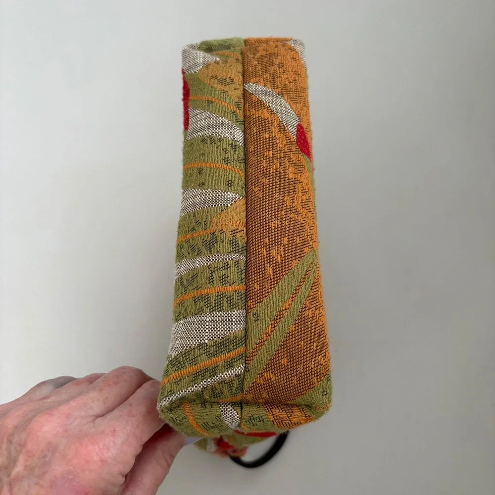 Danny K Beverly Hills Tropical Tapestry Crossbody Bag Made in USA Red Green Gold